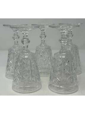 Royal Crystal Rock London Water Goblets Glasses Crystal Set of 5